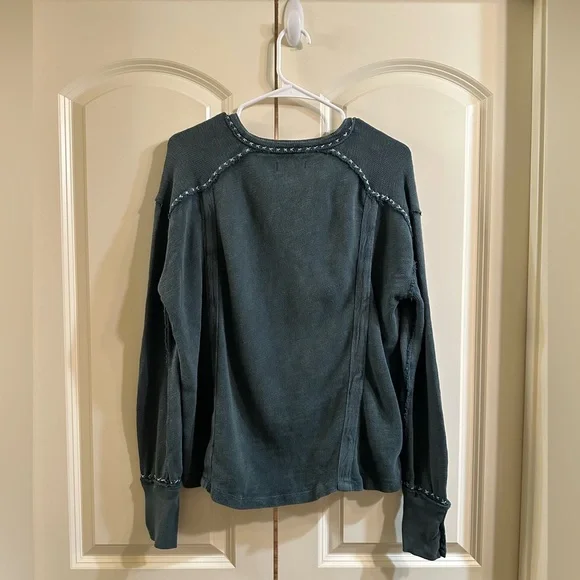 Free People We The Free Taylor Henley Oversized XS in Jade - Picture 6 of 8